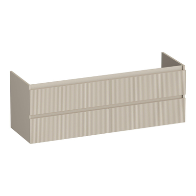 BRAUER Joy Wavy wastafelonderkast 140 4 softclose lades - greeploos - 2 sifon uitsparingen - mat beige