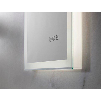 Crosswater Dune Spiegel - 40x60x3.4cm - met direct dimbaar LED verlichting 3000K tot 6200K - aluminium (zilver)