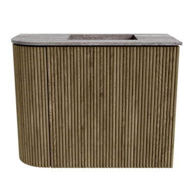 Mondiaz JOYA-DLUX 51.6cm toiletmeubel - ronding links kleur Dusk - Wastafel FAYE positie Rechts Zonder kraangat kleur Oza.