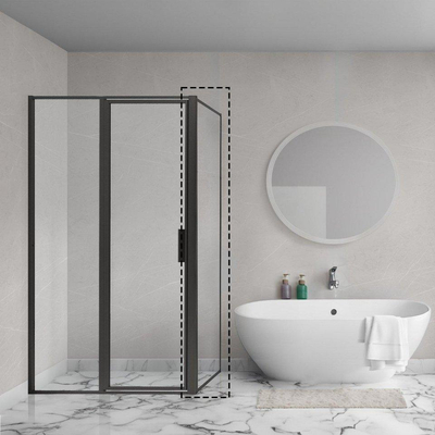 Aqua Vista Diasi paroi de douche à l'italienne - 70x200cm - 8mm - verre transparent avec revêtement nano - cadre - noir mat