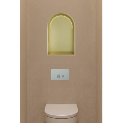 Hotbath &MORE Inbouwbox of inbouwnis Toogmodel - 30x45x10cm - met LED - IP44 - PVD - geborsteld messing (goud)