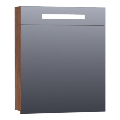 BRAUER Promise spiegelkast – 59x70x15 cm – directe LED – linksdraaiend – Forest Cacao