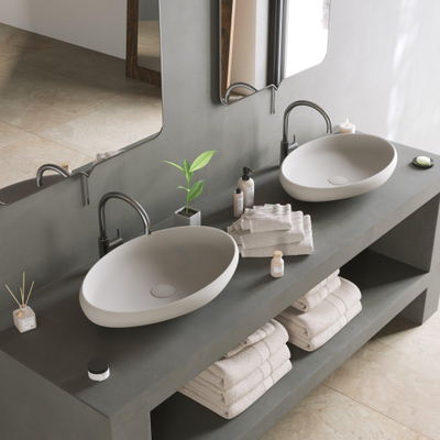 Ideavit vrijstaande wastafel - 60x40x11.2cm - solid surface wit mat