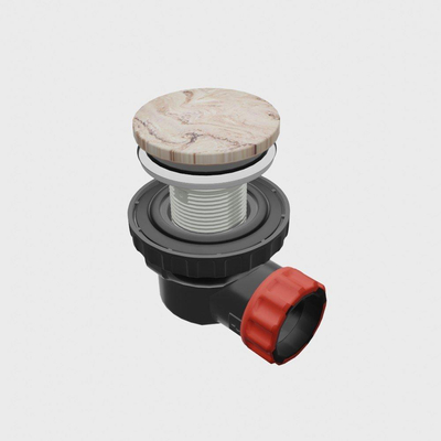 Mondiaz Click sifon - 6.7cm - ruimtebesparend - rond - Solid surface Glace