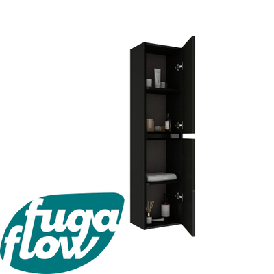 FugaFlow Eccelente Arredo Armoirecolonne 34.5x140x26.9cm 2 portes sans poignée Noir mat