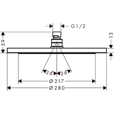 Hansgrohe Croma Douche de tête 280 1jet EcoSmart 9 l/min noir mat