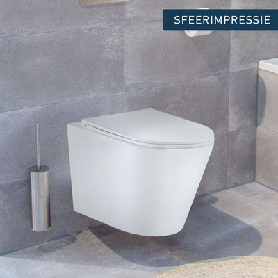 FugaFlow Efficiente Anta Toilet Wandclosetpack - diepspoel - rimless - 36.3x51.7cm - softclose - zitting - glans wit