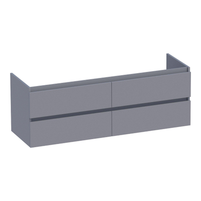 BRAUER Joy meuble sous-lavabo 140 4 tiroirs softclose - sans poignées - 2 découpes pour siphon - gris mat