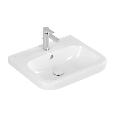 Villeroy & Boch Architectura inbouwwastafel - 55x47cm - 1 kraangat - met overloop onderkant - geslepen CeramicPlus - White Alpine (glans wit)