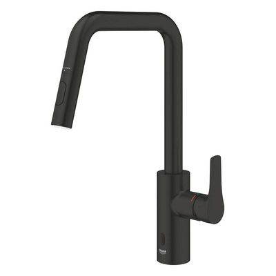 Grohe Eurosmart Mitigeur de cuisine - haut - bec pivotant - noir mat