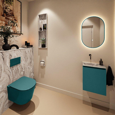 MONDIAZ TURE-DLUX 40cm toiletmeubel Smag. EDEN wastafel Glace positie links. Zonder kraangat.