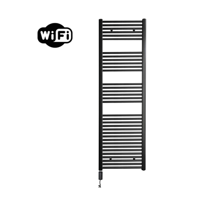 Sanicare HVW Elektrische Radiator - 172x60cm - 1127W - wifi - thermostaat - zwart - linksonder - mat zwart