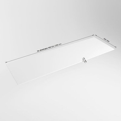 MONDIAZ TOP 46 Talc Solid Surface plateau / topplaat 111cm Épaisseur de la plaque 0.9cm Plaque adaptée pour couvercle | lavabo