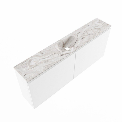 MONDIAZ TURE-DLUX 120cm toiletmeubel Talc. EDEN wastafel Glace positie midden. Met 1 kraangat.