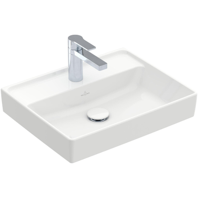 Villeroy & Boch Collaro fontein - 50x40cm - zonder overloop - 1 kraangat CeramicPlus - White Alpine (glans wit)
