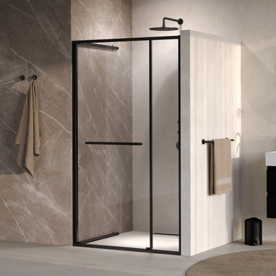 BRAUER Luminis Nisdeur - 120x200 - 2-delig naar binnen draaiend - helder glas - omkeerbaar - incl. glascoating - mat zwart