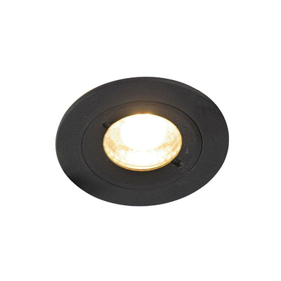 QAZQA Xena spot encastré - set de 2 - 8x8cm - IP44 - rond - noir mat