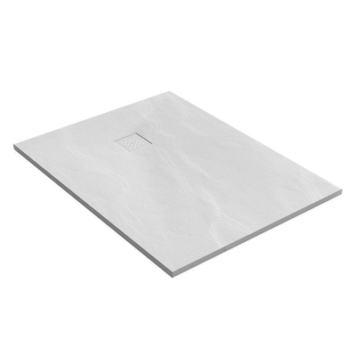 BRAUER Relievo Crag Douchebak 120x90cm antislip antibacterieel mineraalmarmer mat wit