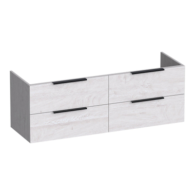 BRAUER Elevate meuble sous lavabo 140 excl. poignées à poser 4 tiroirs softclose et 2 découpes pour siphon - Forest Seashell