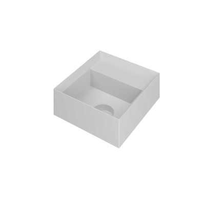 INK Vice Lavabo - 27x27x9cm - 0 trous de robinet - polystone blanc mat