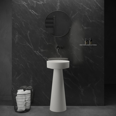 Ideavit SolidFloat Wastafel - staand - rond - 87x40x15cm - solid surface - Donker grijs mat