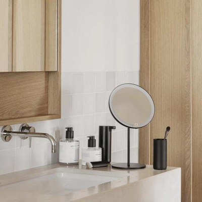 Blomus Modo Make-up Spiegel - LED - hoogte 34,5cm - breedte 20cm - lengte 14cm - Zwart