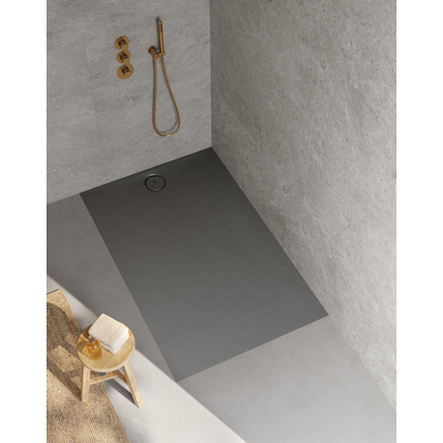 Riho Nuvia Douchevloer - 160x100cm - antibacterieel - purite - stone grey