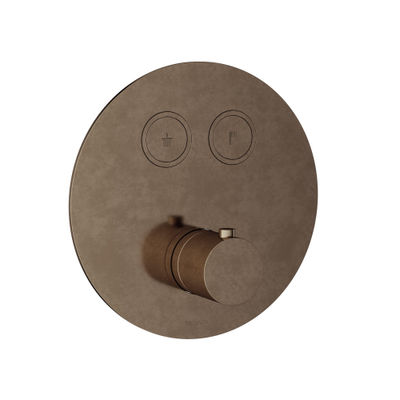 Hotbath Cobber Afbouwdeel inbouwthermostaat - met 2 pushbuttons - aged brass - verweerd messing verouderd goud