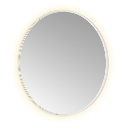 Hotbath &MORE Miroir Round éclairage LED direct et indirect chauffage de miroir réglable par variateur avec télécommande Blanc mat