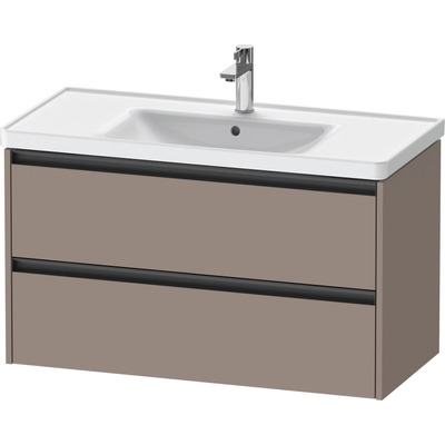 Duravit Ketho.2 Wastafelonderbouwkast - met 2 laden - 98.4x45.5x54.9cm - met grepen antraciet - basalt mat