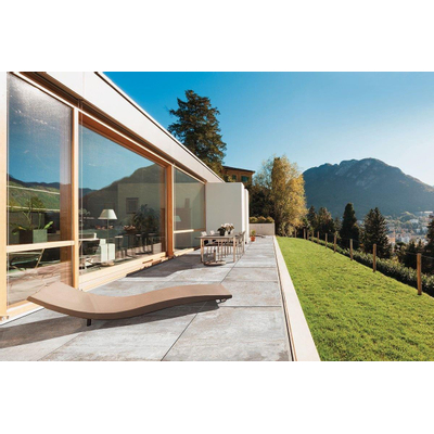 EnergieKer Carrelage pour terrasse 60x60x2cm Look béton blanc mat