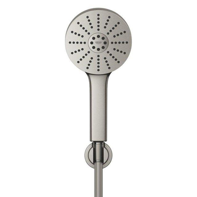 Grohe Essence New Badmengkraan - 29.8cm - Vitalio Joy Badset - ronde handdouche - 3 straalsoorten - met houder - Brushed Supersteel (RVS)