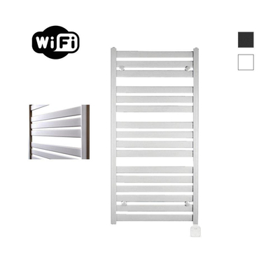 Sanicare HPW - Moda Radiateur électrique - 120x60cm - 876W - wifi - thermostat - blanc - en bas à droite - blanc mat