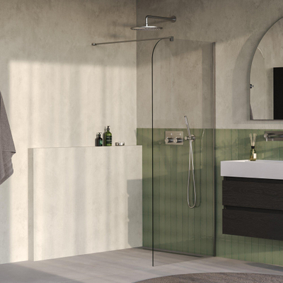 BRAUER Orion Inloopdouche - 100x200cm - helder glas - glascoating - PVD - Geborsteld RVS