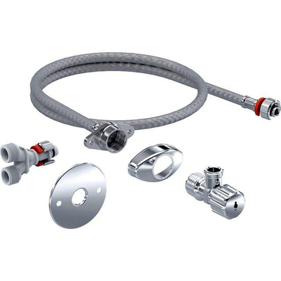 Geberit Aquaclean Tuma Ensemble WC-douche - Icon toilette - évacuation verticale - sans bride - avec abattant confort - sèche-cheveux - douchette intime - extraction des odeurs - kit de raccordement d'eau - blanc brillant