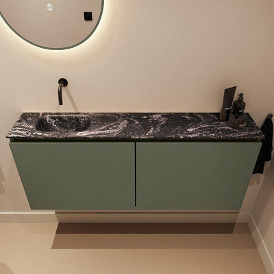 MONDIAZ TURE-DLUX 120cm toiletmeubel Army. EDEN wastafel Lava positie links. Zonder kraangat.