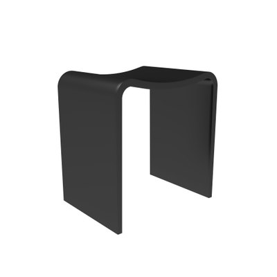 ZEZA Solid Tabouret de salle de bains - 40x30x43 cm - solid surface - noir mat