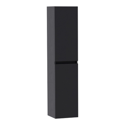 Saniclass Solution Badkamerkast - 160x35x35cm - 2 greeploze links- rechtsdraaiende deur - MFC - black wood