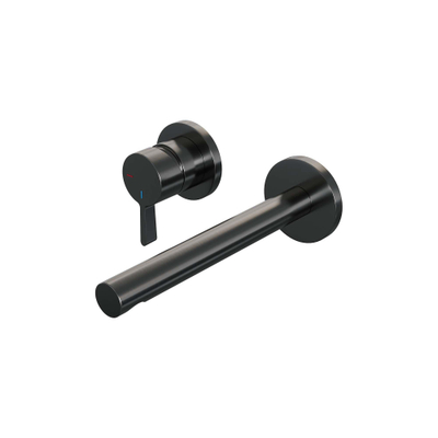 Brauer Gunmetal Edition Mitigeur de lavabo encastré - bec droit à droite - poignée de moyenne épaisseur - modèle E2 PVD - gunmetal brossé