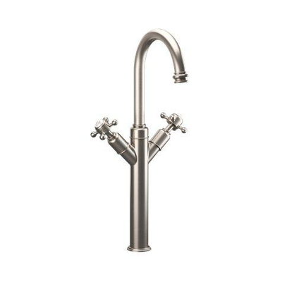Crosswater Belgravia Robinet de lavabo - haut - sans vidage - bec 16,8 cm - croisillons - nickel brossé