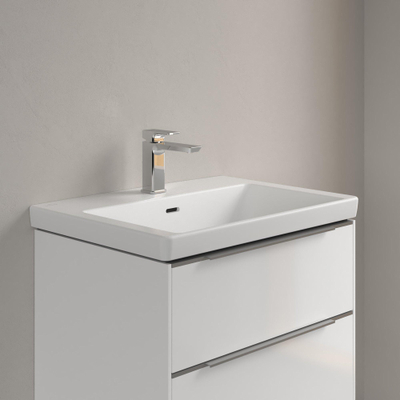 Villeroy & boch subway 3.0 lavabo de meuble 65x47x16.5cm rectangle 1 trou pour robinet avec trou de trop-plein pierre blanc mat céramique+