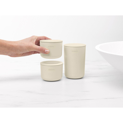 Brabantia ReNew Opbergpotjes - set van 3 - soft beige