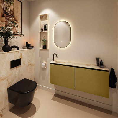 MONDIAZ TURE-DLUX 120cm toiletmeubel Oro. EDEN wastafel Frappe positie links. Met 1 kraangat.
