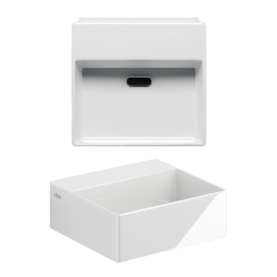Clou New Flush lave-mains 28x27cm sans trou de robinet avec bonde céramique blanc brillant