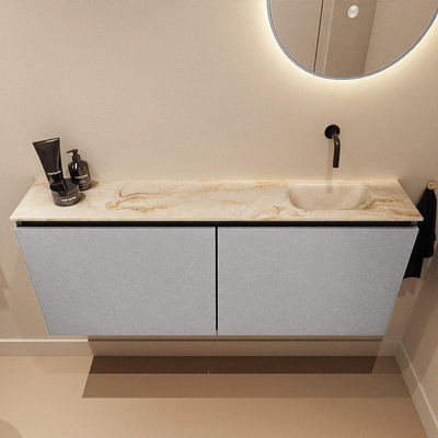 MONDIAZ TURE-DLUX 120cm toiletmeubel Plata. EDEN wastafel Frappe positie rechts. Zonder kraangat.