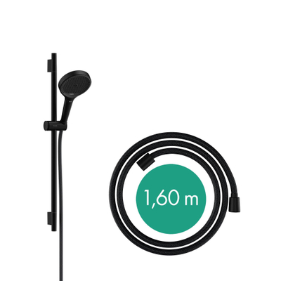 Hansgrohe RainFinity Doucheset - 130 - 3jet - ecosmart S Puro - 65cm Designflex - doucheslang - 160cm - mat zwart