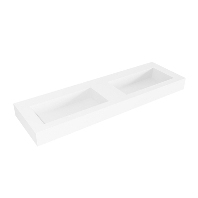 Mondiaz ZINK Vrijhangende wastafel - 150cm - 2 wasbakken - rand 12cm - Talc