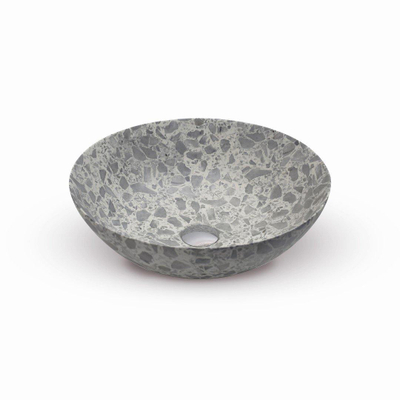 Looox Ceramic Terrazzo Opzetkom Ø 40x15 cm Grey