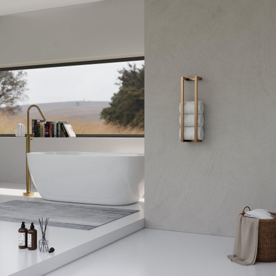 Saniclass Dual porte-serviettes - 60x12.5x12.5cm - Or brillant