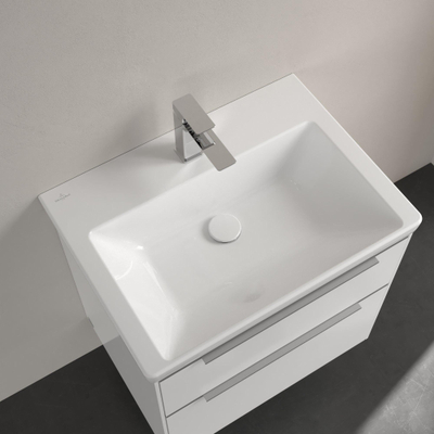 Villeroy & Boch Subway 3.0 meubelwastafel - 65x47x16.5cm Rechthoek - 1 kraangat - zonder overloopgat Ceramic - White Alpine (glans wit)